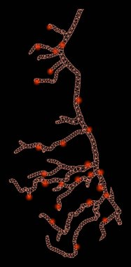 Glowing Mesh Wire Frame Lightning with Light Spots