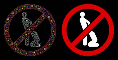 Parlak Ağız Kabuğu Yasak Oral Seks Simgesi Açık Noktalı