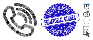 Kolaj Telefon Çalar Simgesi Tehlike Ekvator Gine Mührü