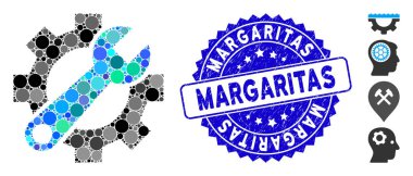 Çizilmiş Margaritas Damgalı Kolaj Servisi Araçları Simgesi
