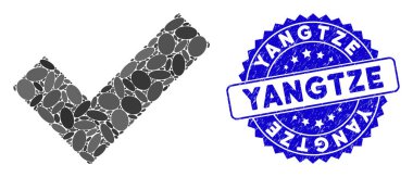 Çizilmiş Yangtze Mührü ile Mozaik Evet Kene Simgesi