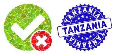 Çizilmiş Tanzanya Mührü ile Sahte Pozitif Simge Kolajı
