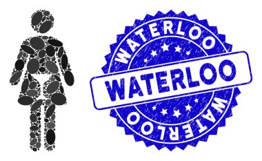 Waterloo Mührü Çizilmiş Kolaj Kadın Simgesi