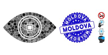 Tırmalanmış Moldova Damgalı Akıllı Görüş Simgesi