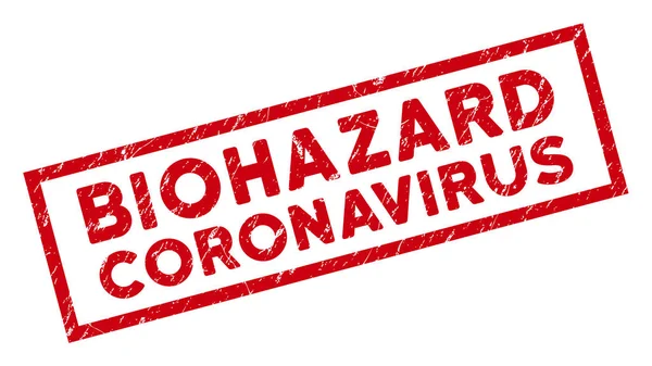 Gerahmte Biohazard Coronavirus Rechteck-Marke — Stockvektor