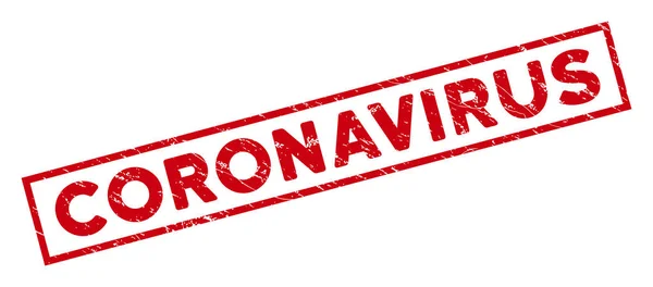 Κορνίζα Grunge Coronavirus ορθογώνια σφραγίδα — Διανυσματικό Αρχείο