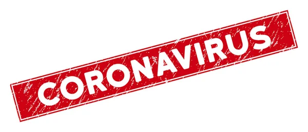 Kırmızı Tehlike Coronavirus Dikdörtgen Mührü