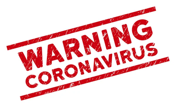 Carimbo de Coronavírus de Advertência de Dor com Legenda e Linhas — Vetor de Stock