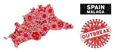 Virüs Mozaiği Malaga Bölgesi Dokulu Salgın Mührü Haritası