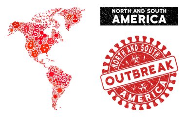 Bulaşıcı Mozaik Güney ve Kuzey Amerika Çizilmiş Salgın Mührü Haritası
