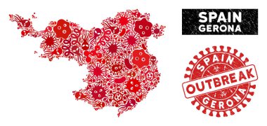 Virüs Kolajı Gerona Eyaleti Tehlike Damgalı Haritası