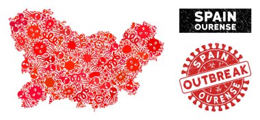 Virüs Kolajı İlçe Haritası Tehlike Salgını Mührü