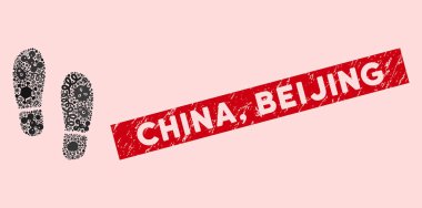 Virüs Mozaik Çizme İzleri Simgesi, Çin ve Pekin Damgalı