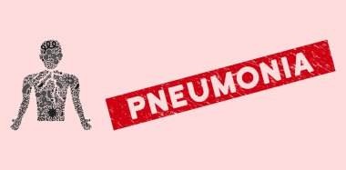 Mikrop Mozaik Göğüs Kanseri Simgesi Çizik Pnömoni Mührü