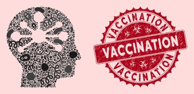 Mikrop Mozaik İnsan Entelektüel Simgesi Dokulu Aşı Mührü