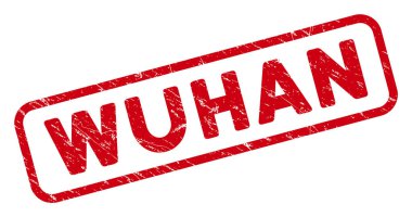Yuvarlak Dikdörtgen Çerçeveli Tehlike Wuhan Mührü