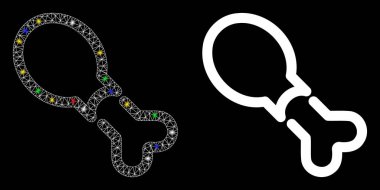 Fişek Kablosu Çerçeve Tavuk Bacağı Simgesi Fişek Benekli