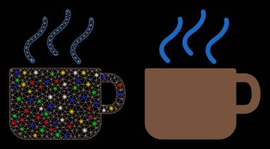 Fişek Kablosu Çerçevesi Alevli Kahve Simgesi