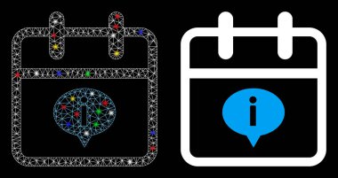 Flaş Noktalı Parlak Kablo Çerçeve Günü Bilgi Simgesi
