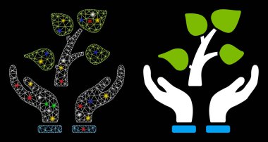 Parlak Izgara Kablo Çerçevesi Işık Lekeli Yankı Projesi Simgesi