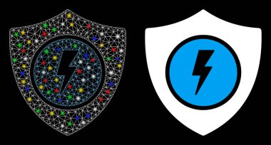 Fişek Kablosu Çerçevesi Elektrik Koruma Simgesi Fişek Benekli