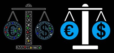 Işıl ışıl 2d Euro ve Dolar Ölçeklendirmesi Simge Benekli Simge