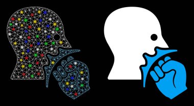 Parlak Ağlı 2d Şiddet Yüzü Işık Noktalı Simge Vuruşu