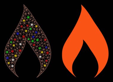 Fişek Kablosu Çerçevesi Alev Simgesi Benekli