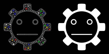 Fişek Kablosu Çerçevesi Tarafsız Gülümseme Simgesi Fişek Benekli