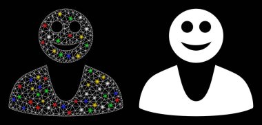 Işıl ışıl parlayan benekli Mutlu Adam Simgesi