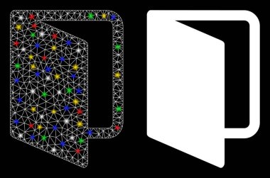 Parlak Kablo Çerçevesi Açık Kapı Simgesi Işık Lekeli