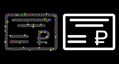 Flaş Noktalı Parlak Kablo Çerçevesi Rouble Kontrol Simgesi