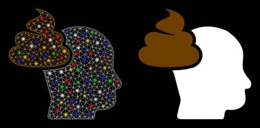 Işıl ışıl parlayan Benekli Düşünen Kafa Simgesi