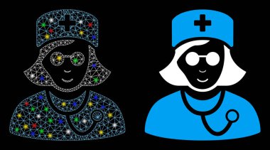 Işıl ışıl parlayan Leke Kadavra Kör Hemşire Simgesi