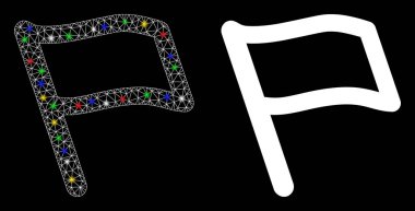 İşaret Fişeği Benekli Ağlı Bayrak Simgesi