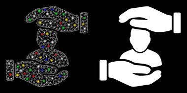 Parlayan Ağ Kullanıcı Bakımı El Simgesi ile Flash Spotları