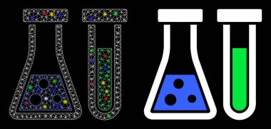 Fişek Lekeli Ağ Kimya Simgesini Işıkla