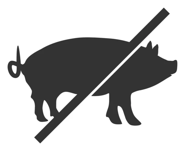 Raster plana sem ícone de porco — Fotografia de Stock