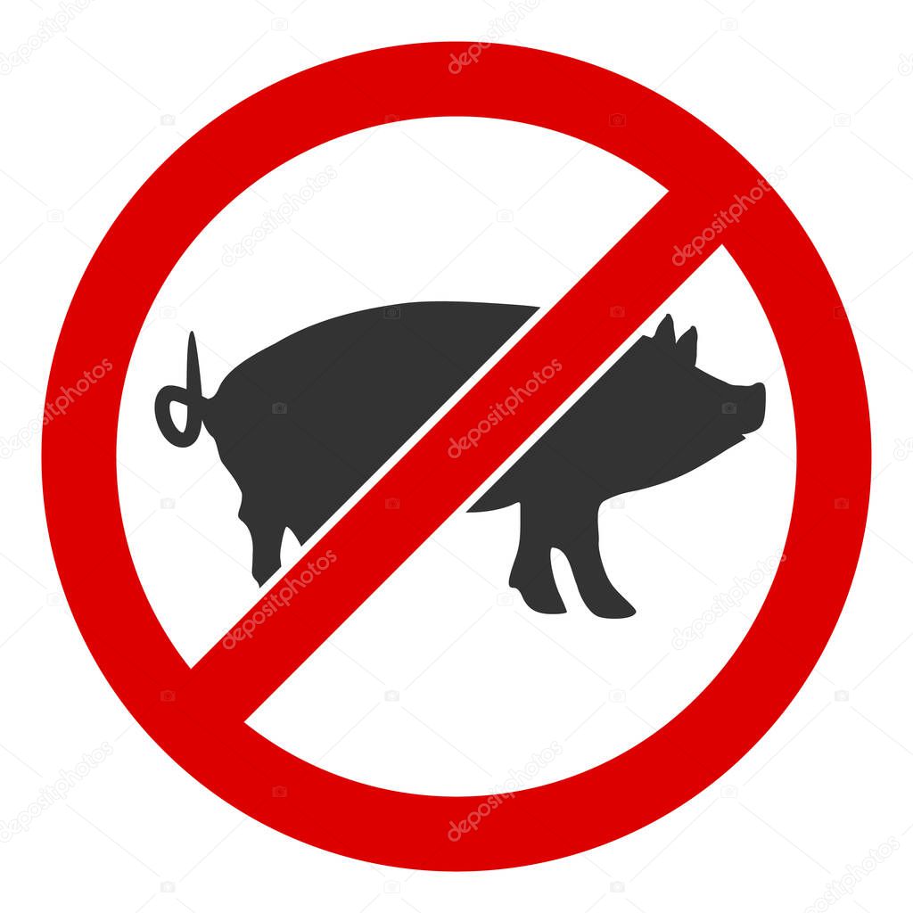 Raster Flat Stop Swine Icon