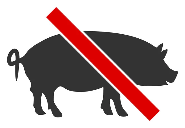 Raster Flat Pork Icon proibido — Fotografia de Stock