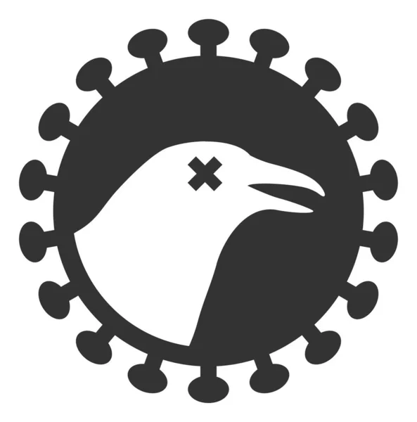 Raster Flat Bird Griep Virus V2 Ikoon — Stockfoto