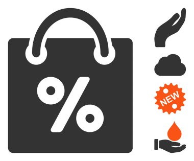 Bonus Simgeli Vektör Düz Alışveriş İndirim Simgesi