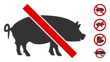 Bonus Simgeli Vektör Yasak Domuz Simgesi