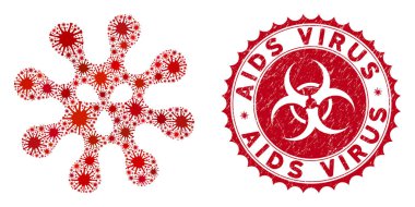 Tırmalanmış Yardım Virüsü Damgalı Coronavirus Mozaik Virüs Simgesi