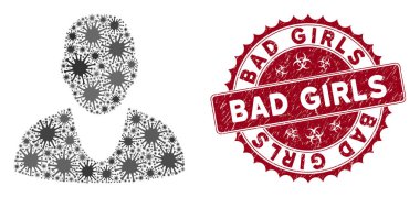 Coronavirus Mozaik İstemci Simgesi Zor Kızlar Mührü