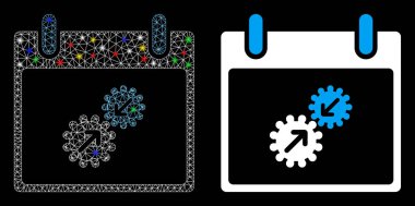 Fişek Kablosu Çerçevesi Entegrasyon Takvim Günü Benekli Simgesi