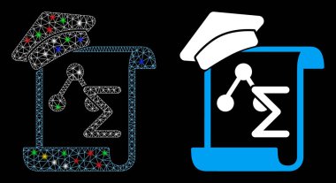 Parlak Ağlı Kabuk Bilgisi El Yazması Simgesi Benekli Simge