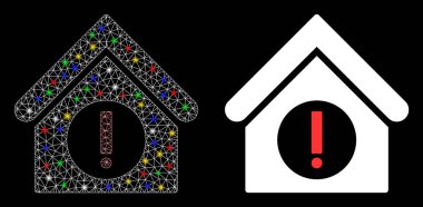 Alevli Ağ 2d Tehlike Benekli Simge İnşa Et