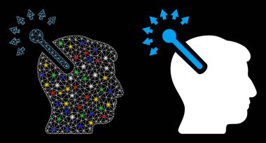 Parlak Ağ 2d Işık Lekeli Optik Sinir Arayüzü Simgesi