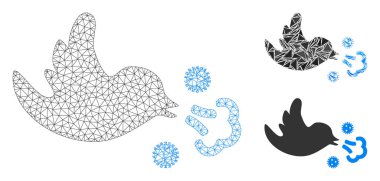 Kuş Enfeksiyonu Vektör Ağ Modeli ve Üçgen Mozaik Simgesi